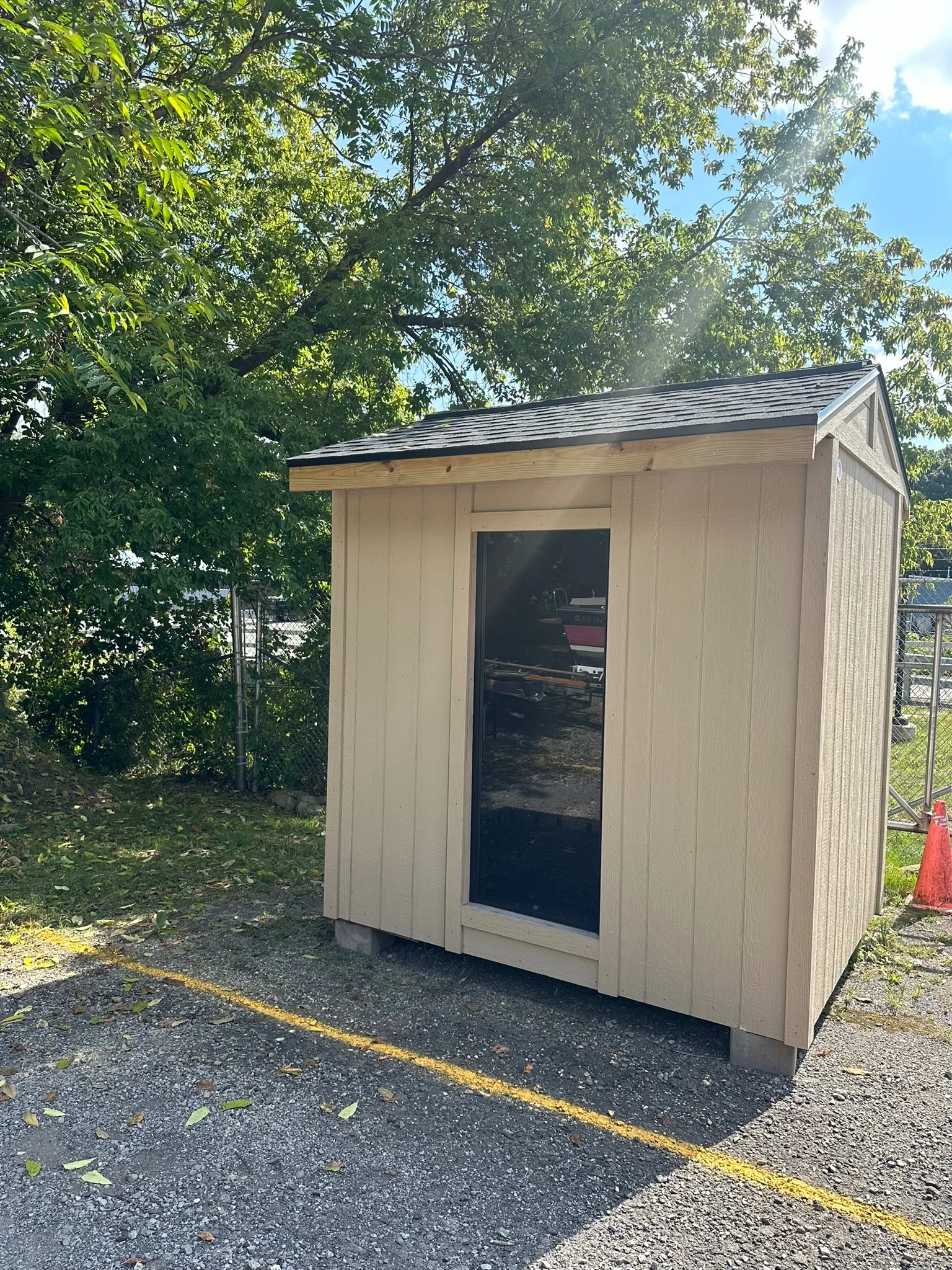 Custom-built shed front exterior